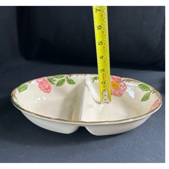 Franciscan Desert Rose Divided Vegetable Serving Dish Oval Pink Floral Vtg 50's - Picture 6 of 7